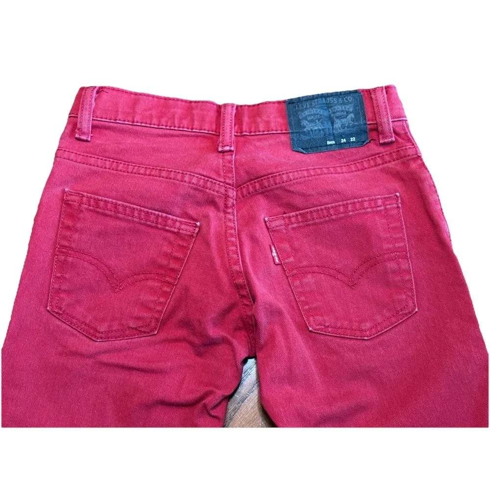 Levi's 511 Slim Fit Stretch Red Adjustable 8 Regular 24x22